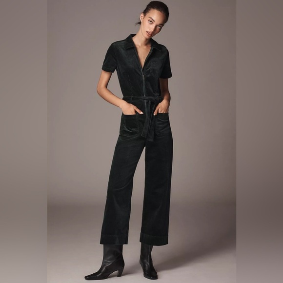 NWT! The Colette Weekend Green Corduroy Jumpsuit by Maeve - Size 0 Petite - Picture 1 of 7